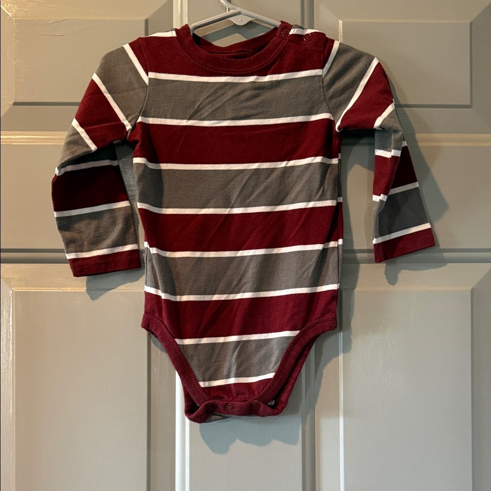 Garanimals Red and Gray Striped Bodysuit